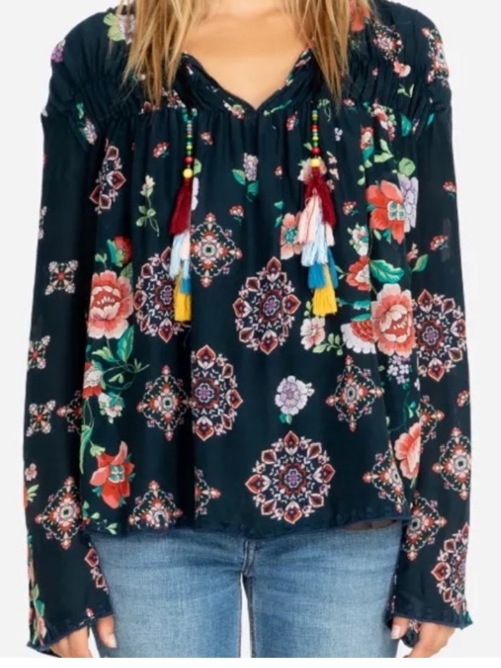 JOHNNY WAS Harley Women's Blouse Size Large Like New